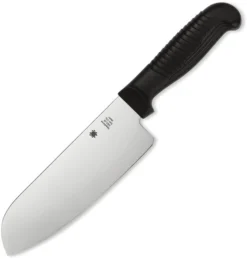 Spyderco Santoku Kitchen Knife Black Polypropylene Handle MBS26 Plain Edge K08PBK