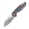 Kansept Model 6 Folding Knife Red/Black/White Carbon Fiber Handle 20CV Plain Edge Black Stonewash Finish K1022A7