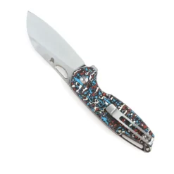 Kansept Model 6 Folding Knife Red/Black/White Carbon Fiber Handle 20CV Plain Edge Black Stonewash Finish K1022A7 -Knife Gear Shop 13 14278.1692898563