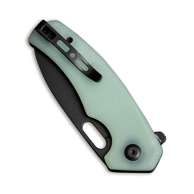 Discontinued Sencut Acumen Folding Knife Natural G10 Handle 9Cr18MoV Drop Point Plain Edge Black Stonewash Finish SA06C 4 Discontinued Sencut Acumen Folding Knife Natural G10 Handle 9Cr18MoV Drop Point Plain Edge Black Stonewash Finish SA06C - Image 4