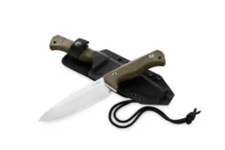 Lionsteel T6 Fixed Blade Knife Green Canvas Handle CPM-3V Plain Edge Satin Finish T6CVG