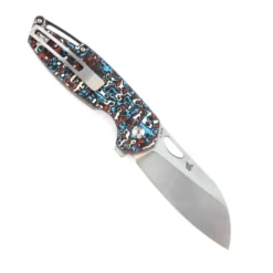 Kansept Model 6 Folding Knife Red/Black/White Carbon Fiber Handle 20CV Plain Edge Black Stonewash Finish K1022A7 -Knife Gear Shop 14 56326.1692898564