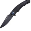 Harnds Wolverine Flipper Knife Black G-10 Handle Plain Black Ti Blade CK9172BK-BT