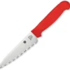 Spyderco Paring Kitchen Knife Red Poly Handle MBS26 Spyderedge K05SRD