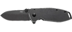 CRKT Squid Assisted Folding Knife Black Stainless Steel Handle 8Cr13MoV Plain Black Blade 2493