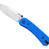 Knafs Lander EDC Folding Knife Blue Handle D2 Drop Point Plain Edge KLBL