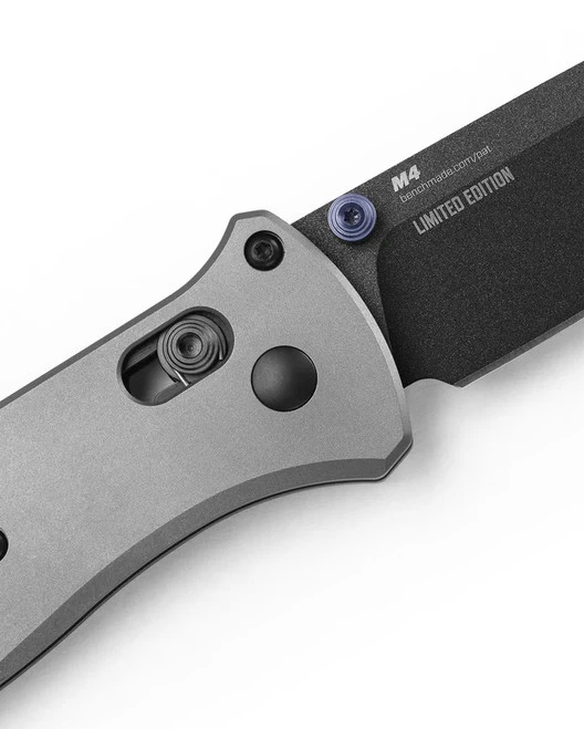 Benchmade Bailout Folding Knife Gray Titanium Handle CPM-M4 Tanto Plain Gray Blade CPM-M4 BM537BK-2302 4 Benchmade Bailout Folding Knife Gray Titanium Handle CPM-M4 Tanto Plain Gray Blade CPM-M4 BM537BK-2302 - Image 4