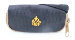QSP Black Nylon Oxford Knife Pouch With QSP Logo Tan Zipper QSP-001