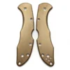 Flytanium Stonewash Brass Scales For Spyderco Delica Knife