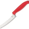 Spyderco Z-Cut Kitchen Knife Red Polypropylene Handle CTS-BD1 Serrated Edge Satin Finish K13SRD