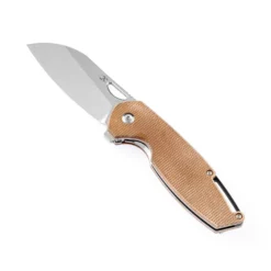 Kansept Model 6 Folding Knife Brown Micarta Handle 154CM Plain Edge Stonewash Finish T1022A5 -Knife Gear Shop A55 4 02769.1692915957