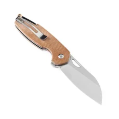 Kansept Model 6 Folding Knife Brown Micarta Handle 154CM Plain Edge Stonewash Finish T1022A5 -Knife Gear Shop A55 5 56843.1692915956