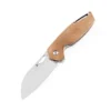 Kansept Model 6 Folding Knife Brown Micarta Handle 154CM Plain Edge Stonewash Finish T1022A5