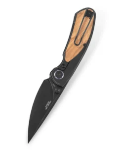 Bestech LITO Folding Knife Titanium/Oliver Wood Handle M390 Plain Edge Black Stonewash Finish BT2307C -Knife Gear Shop BT2307C 2 18113.1695141015
