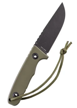 Schnitzel TRI Fixed Blade Knife OD Green G10 Handle 14C28N Plain Edge Black Stonewash Fiinish SNL-03GBW