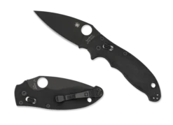 Spyderco Manix2 Plain Edge Folding Knife Black Blade Black G10 Handle C101GPBBK2