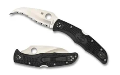 Spyderco Matriarch 2 Knife VG-10 Serrated Edge Black FRN Handle C12SBK2