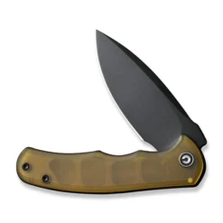 Civivi Mini Praxis Folding Knife Polished Ultem Handle D2 Drop Point Plain Edge Black Stonewash Finish C18026C-5 -Knife Gear Shop C18026C 5 Mini Praxis 3 37711.1696255599
