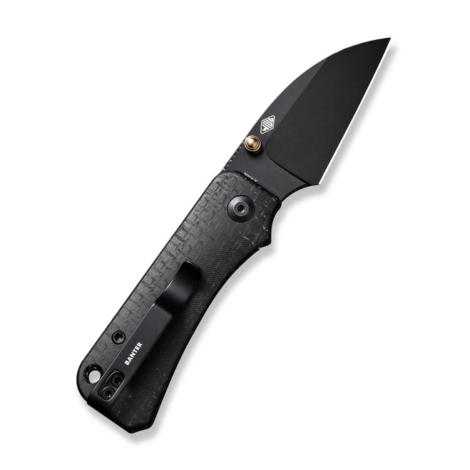 Civivi Baby Banter Folding Knife Black Burlap Micarta Folding Knife Nitro-V Wharncliffe Plain Black Blade C19068SC-1 2 Civivi Baby Banter Folding Knife Black Burlap Micarta Folding Knife Nitro-V Wharncliffe Plain Black Blade C19068SC-1 - Image 2
