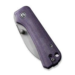 Civivi Baby Banter Folding Knife Purple Canvas Micarta Folding Knife Nitro-V Wharncliffe Plain Edge Gray Stonewash C19068SC-2 -Knife Gear Shop C19068SC 2 Baby Banter Wharncliffe 4 01401.1696002058