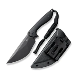 Civivi Concept 22 Fixed Blade Knife Black G10 Handle D2 Modified Tanto Plain Edge Black Stonewash Finish C21047-1 -Knife Gear Shop C21047 1 Concept 22 3 59882.1676584756