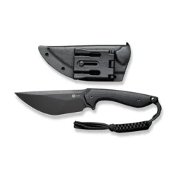 Civivi Concept 22 Fixed Blade Knife Black G10 Handle D2 Modified Tanto Plain Edge Black Stonewash Finish C21047-1 -Knife Gear Shop C21047 1 Concept 22 8 28951.1676584756