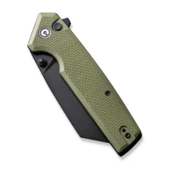Civivi Amarite Folding Knife OD Green Coarse G10 Handle Nitro-V Reverse Tanto Plain Edge Black Finish C23028-3 -Knife Gear Shop C23028 3 Amirite 4 16642.1695999640