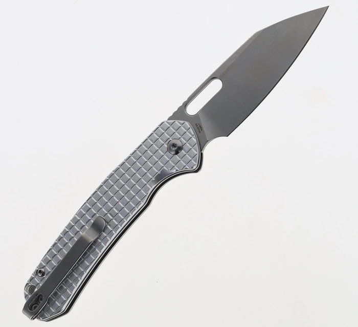 (Arriving In Oct) WMK Exclusive CJRB Pyrite Frag Pattern Button Lock Pocket Knife Aluminum Handle AR-RPM9 Wharncliffe Plain Edge Stonewash Finish J1925A-AL 2 (Arriving In Oct) WMK Exclusive CJRB Pyrite Frag Pattern Button Lock Pocket Knife Aluminum Handle AR-RPM9 Wharncliffe Plain Edge Stonewash Finish J1925A-AL - Image 2
