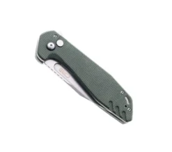 CJRB Riff Button Lock Folding Knife Green Micarta Handle AR-RPM9 Clip Point Plain Edge Stonewash Finish J1928-MGN -Knife Gear Shop CJRB 1928 MGN 01 35970.1683653090