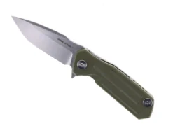 WMK Exclusive Real Steel 3605F Control Flipper Green G10 & Stainless Handle D2 Blade 7213