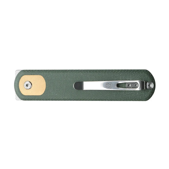 Vosteed Corgi Flipper Button Lock Pocket Knife Green Micarta Handle 14C28N Stonewashed CG3SVM3 7 Vosteed Corgi Flipper Button Lock Pocket Knife Green Micarta Handle 14C28N Stonewashed CG3SVM3 - Image 7