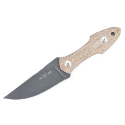 Giant Mouse Knives GMF3-P Fixed Blade Knife Natural Canvas Micarta Handle N690 Plain Edge PVD Stonewash Finish -Knife Gear Shop GMS 2 93901.1695830476