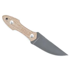 Giant Mouse Knives GMF3-P Fixed Blade Knife Natural Canvas Micarta Handle N690 Plain Edge PVD Stonewash Finish -Knife Gear Shop GMS 3 98759.1695830476