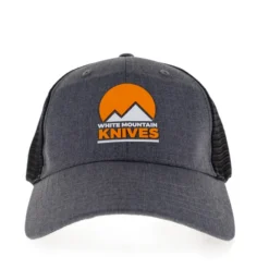 White Mountain Knives Truckers Cap Hat Heather Gray W/ Black Mesh Back