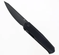 Kansept Integra Folding Knife Black G10 Handle 154CM Plain Edge Black Stonewash Finish T1042A2