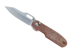 WMK Exclusive Kizer Yue Cormorant Folding Knife Brown Canvas Micarta Handle Sheepsfoot 3V Plain Edge KI4562E1