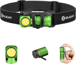 Olight Perun 2 Mini Flashlight Headlamp Lime Green Body Cool White 1100 Lumens