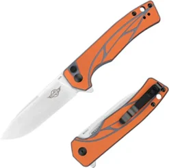 Olight Mettle Folding Knife Orange G10 Handle 154CM Plain Edge