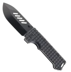 PMP Knives Kodiak Beast Pocket Knife Frag Black Titanium Handle Black M390 Steel Blade