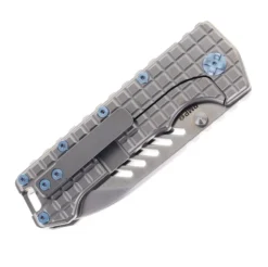 PMP Knives Kodiak Beast Pocket Knife Frag Gray/Blue Hardware Titanium Handle M390 Steel Blade -Knife Gear Shop PMP KODIAK GREY blue hardware 03 94787.1688670210