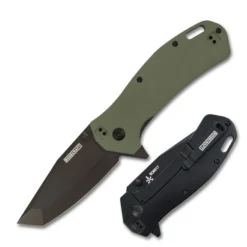 Rosecraft MA-11 Folding Knife OD Green G10/Stainless Steel Handle RPM9 Tanto Plain Black Blade RCM017-OD