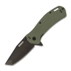 Rosecraft MA-11 Folding Knife OD Green G10/Stainless Steel Handle RPM9 Tanto Plain Black Blade RCM017-OD -Knife Gear Shop RCM017 OD Front Open 15669.1695133764