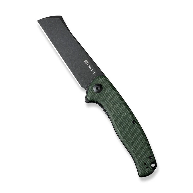 Sencut Traxler Folding Knife Green Canvas Micarta Handle 9Cr18MoV Sheepsfoot Plain Edge Black Stonewash Finish S20057C-4 1 Sencut Traxler Folding Knife Green Canvas Micarta Handle 9Cr18MoV Sheepsfoot Plain Edge Black Stonewash Finish S20057C-4