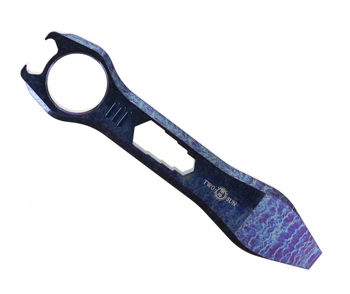 TwoSun Pry Bar Wrench Bottle Opener Multi-Tool Color Titanium Body Stonewash Finish EDC17 COL 2 TwoSun Pry Bar Wrench Bottle Opener Multi-Tool Color Titanium Body Stonewash Finish EDC17 COL - Image 2