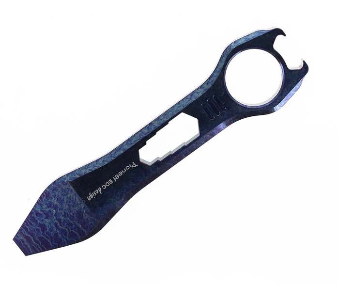 TwoSun Pry Bar Wrench Bottle Opener Multi-Tool Color Titanium Body Stonewash Finish EDC17 COL 1 TwoSun Pry Bar Wrench Bottle Opener Multi-Tool Color Titanium Body Stonewash Finish EDC17 COL