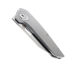 Bestech VK-Void Folding Knife White Bead Blast /Stonewash Titanium Handle Elmax Plain Edge Satin Finish BT2305A -Knife Gear Shop VK VOID BT2305A 01 48613.1687279520