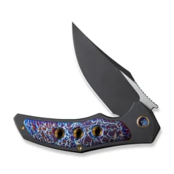 WE Magnetron Folding Knife Black/Flamed/Blue/Gold Titanium Handle 20CV Clip Point Plain Edge Black/Satin Finish WE18058-4 -Knife Gear Shop WE18058 4 Magnetron 3 71298.1680217070