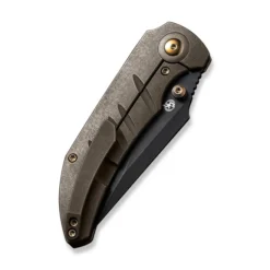 WE Riff-Raff Folding Knife Bronze Titanium Handle 20CV Clip Point Plain Edge Black Stonewash Finish WE22020B-1 -Knife Gear Shop WE22020B 1 Riff Raff 5 01124.1684864823