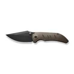 WE Riff-Raff Folding Knife Bronze Titanium Handle 20CV Clip Point Plain Edge Black Stonewash Finish WE22020B-1 -Knife Gear Shop WE22020B 1 Riff Raff 8 10115.1684864823
