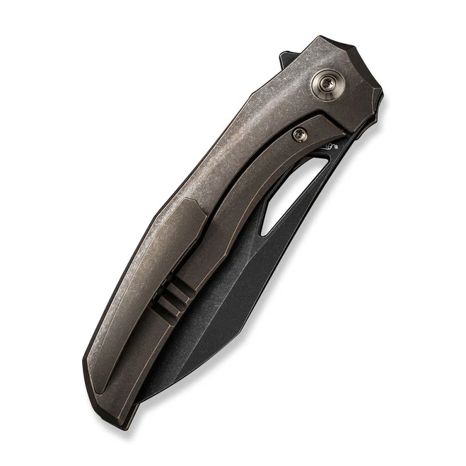 WE Ignio Folding Knife Bronze Titanium Handle 20CV Wharnto Plain Edge Black Stonewash Finish WE22042B-2 5 WE Ignio Folding Knife Bronze Titanium Handle 20CV Wharnto Plain Edge Black Stonewash Finish WE22042B-2 - Image 5